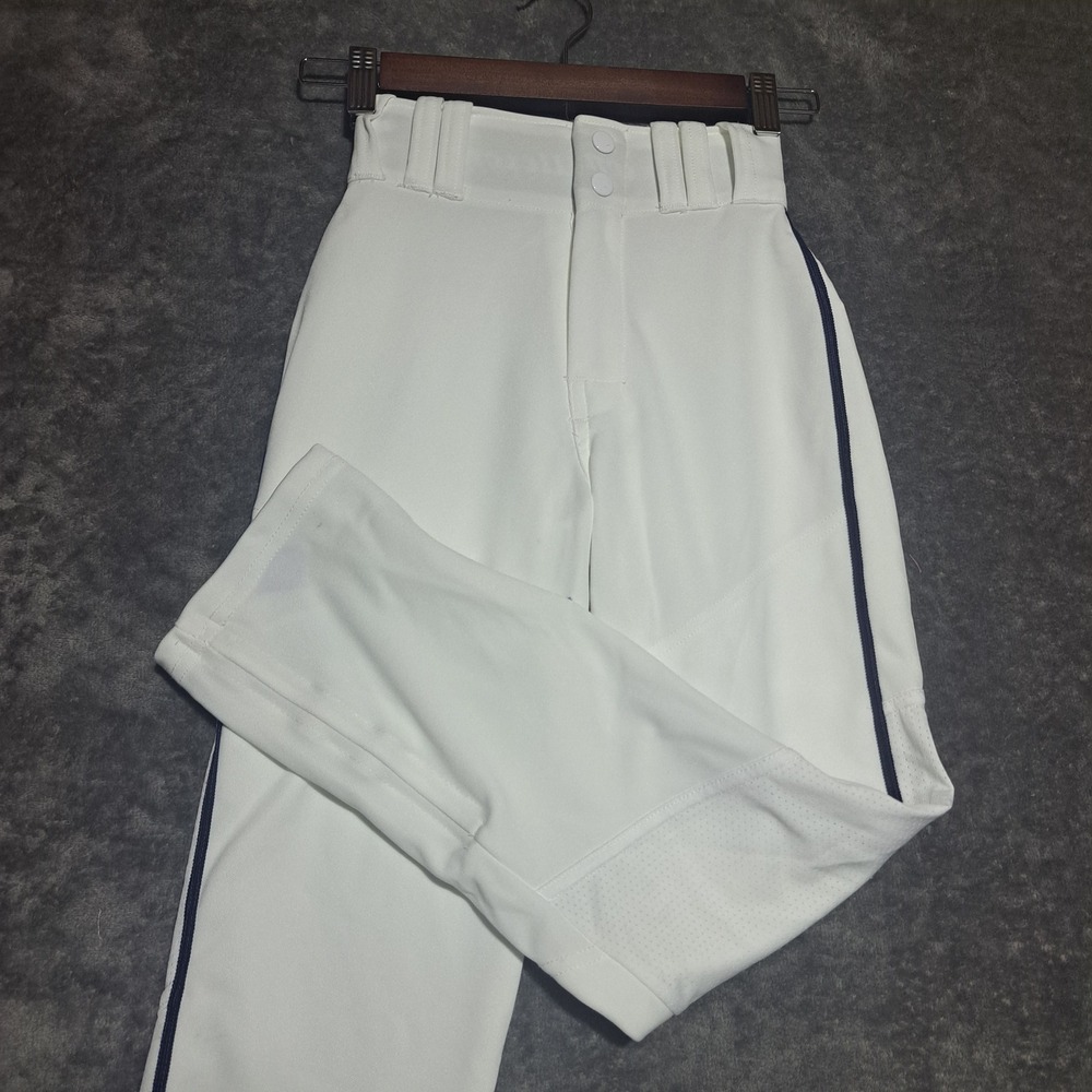 Alleson Athletic Youth XS Baseball Pants White Navy Stripe Sport Uniform